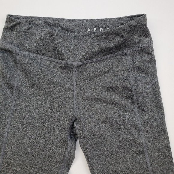 Aero Aeropostale Yoga Exercise Size Small Gray Poly Spandex stretch leggings EUC - Picture 4 of 9